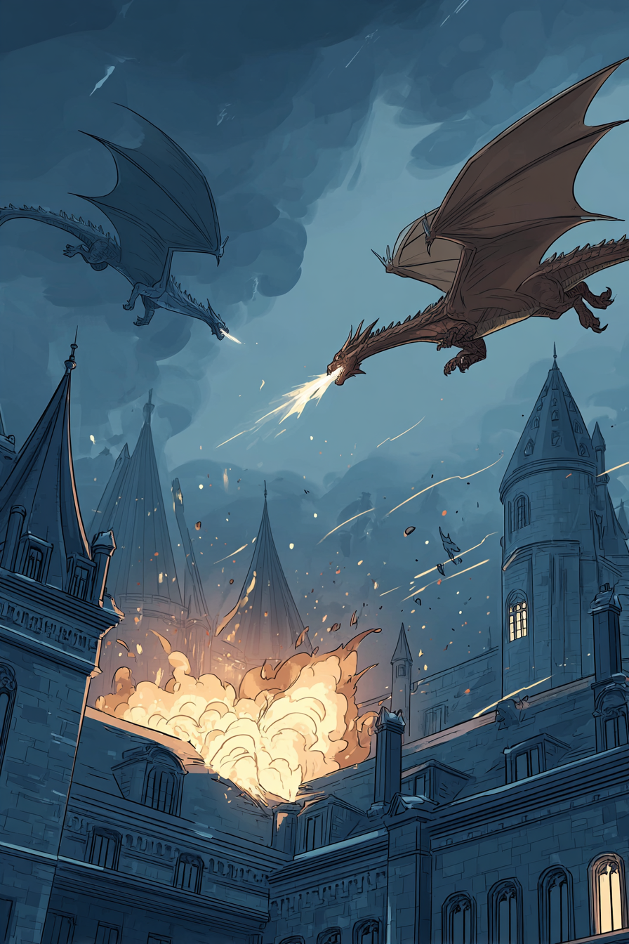 Darius vs Lionel aerial battle over Zodiac Academy