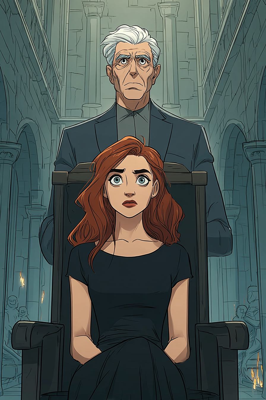 Tory on Lionel's throne in Fated Throne