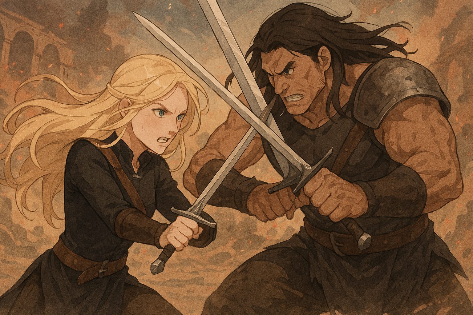Illustration of Celaena Sardothien during the Throne of Glass tournament